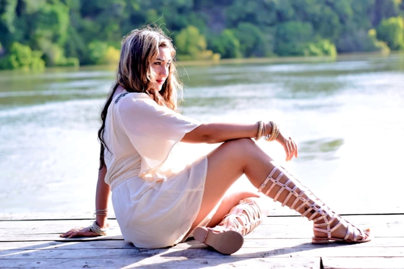 lifestyles, gypsy, adult, hipster, real people, boho, nature, 2K, one person, boho chic, sunlight, young women, water, creative, beautiful woman, outdoors