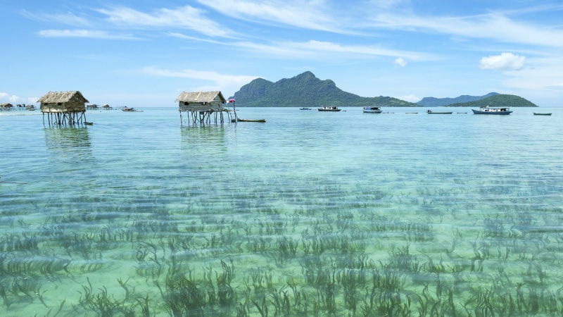 sea, village, water, maiga, gypsy, borneo, mabul, 4K