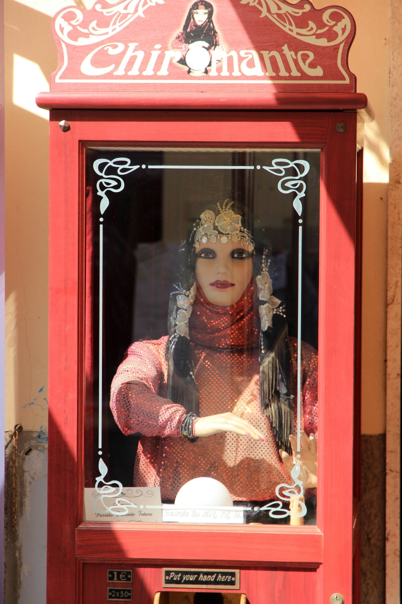 representation, retail display, human representation, slot machine, store window, automatic, outdoors, 5K, fortune teller, retail, mannequin, window, reflection