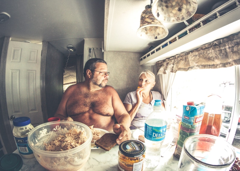 food, adult, beard, real people, indoors, home, lifestyles, love, 2K, home interior, breakfast, digital composite, shirtless, camp, men, young adult, container