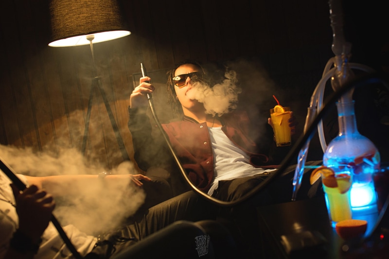 technology, incense, smoking - activity, occupation, cigarette, adult, indoors, lighting Equipment, photography, burning, one Person, electric Lamp, hookah