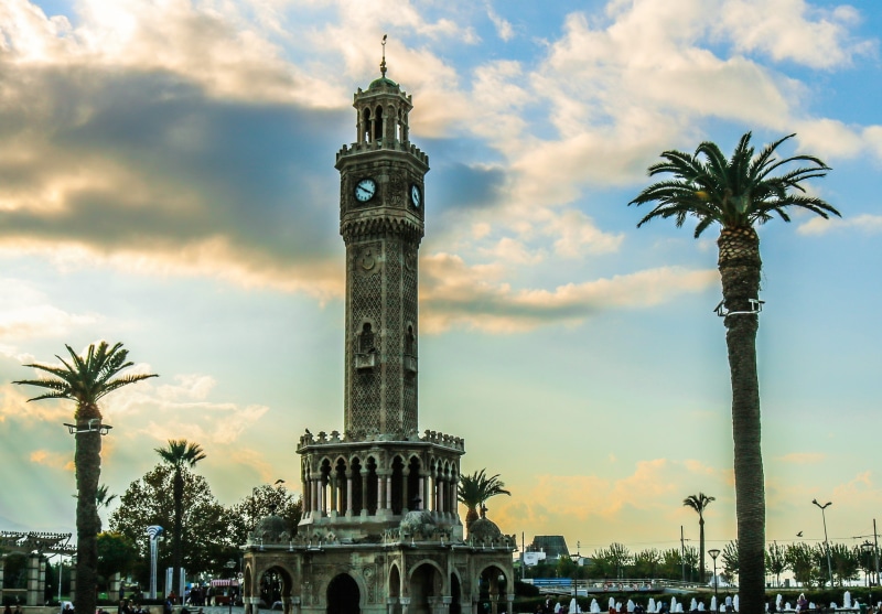 izmir, on, no people, travel destinations, history, nature, palm tree, historical works, plant, built structure, building exterior, sky, outdoors, building