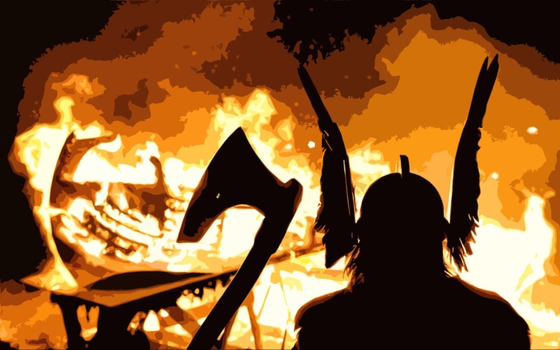 nordic, fire, barbarian, north, funeral, 3d and abstract, pagan, 1080P, viking