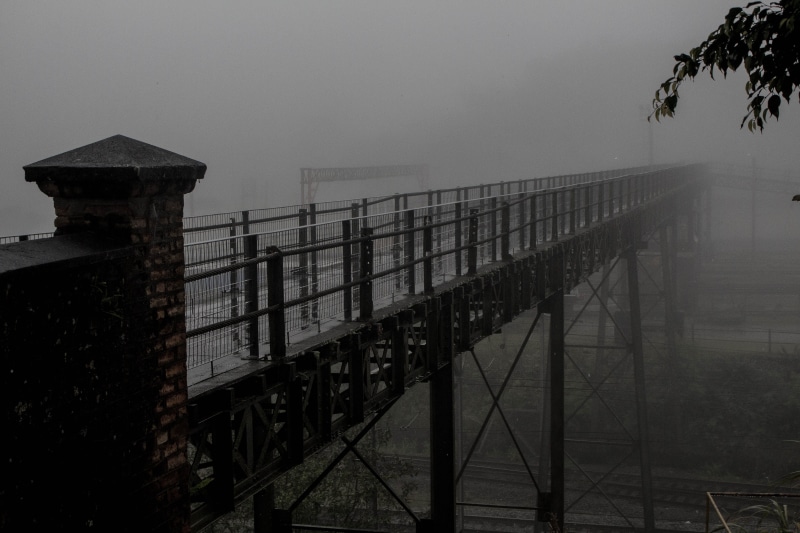 railing, dusk, tree, pagan, english, brittish, sky, brazil, train, barrier, paganism, built structure, nature, security, paranapiacaba, mystic, cloud, outdoors
