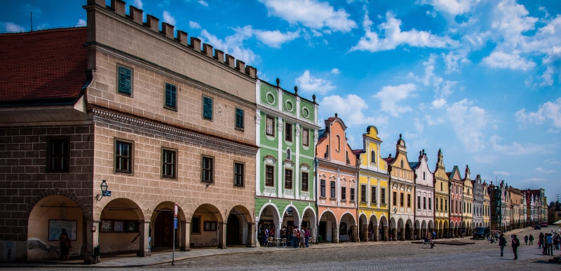 the past, street, tourism, building exterior, travel destinations, 2K, telč, daytime, history, outdoors, window, concrete, city, brown, city life, building