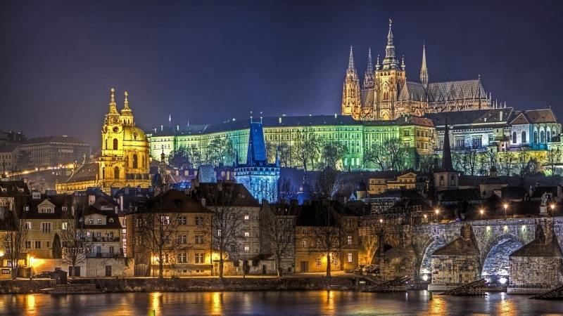 river, panoramic, illuminated, tourism, no people, street, famous Place, city, czech Republic, buildings, party, vltava River, germany, bridge - Man Made Structure
