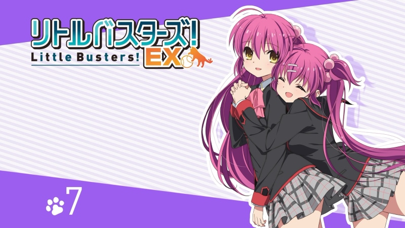 Saigusa Haruka, purple, Little Busters!, arts culture and entertainment, adult, sign, 1080P, anime girls, Futaki Kanata, finance, people, business, blue