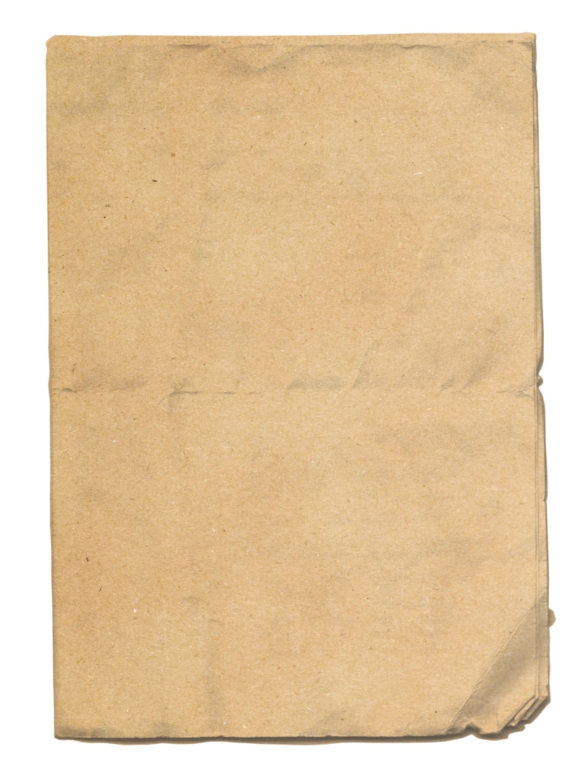 2K, antique, isolated, retro styled, beige, textured, ragged, blank, fold, folded, message, torn, copy space, document, cut out, crumpled, no people, brown