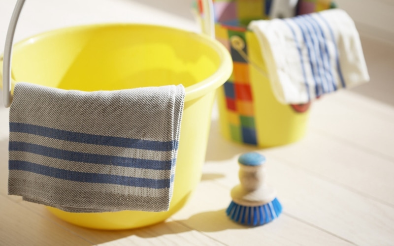 pail, plastic, multi Colored, rag, cup, striped, cleaner, no People, chores, yellow, bucket, food and drink, inventory, still life, hygiene, textile, neat