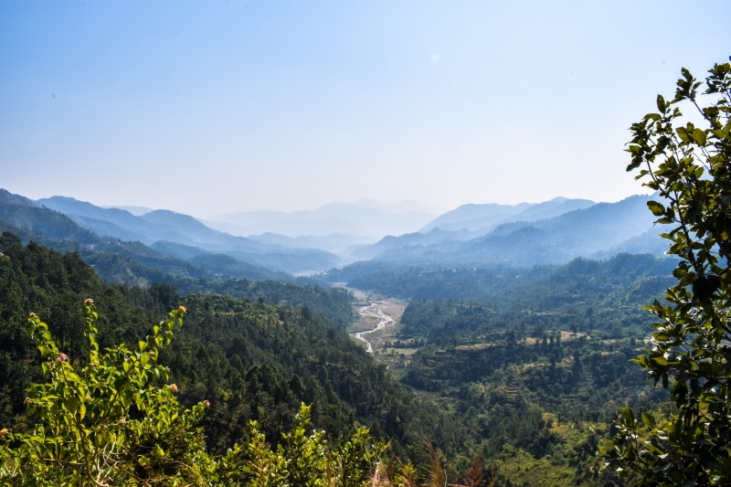 india, clear sky, yamkeshwar mahadev mandir, growth, green color, tree, mountains, mountain, sky, mountain range, beauty in nature, 5K, tranquil scene