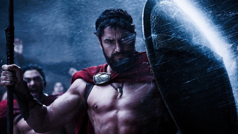butler, warrior, beard, spartan, hd, 1080P, rain, 300, shield, movies, gerard