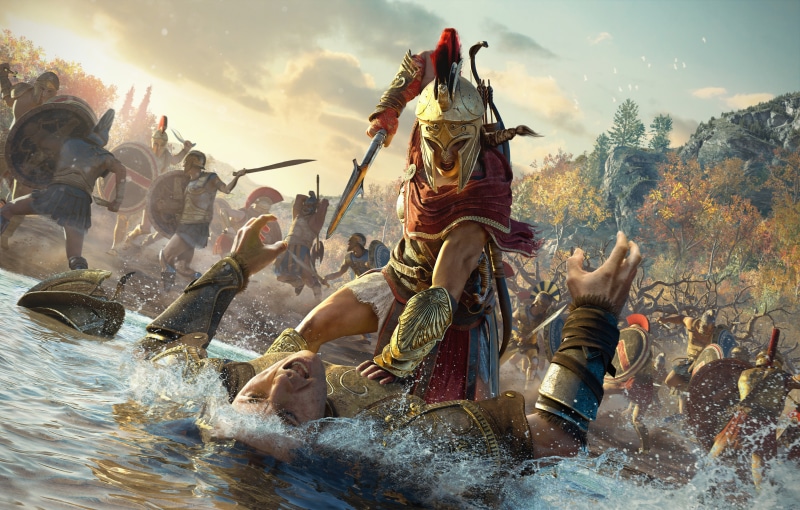 Artwork, assassin, 8K, Assassins creed, guards, Assassins Creed Odyssey, Kassandra, soldiers