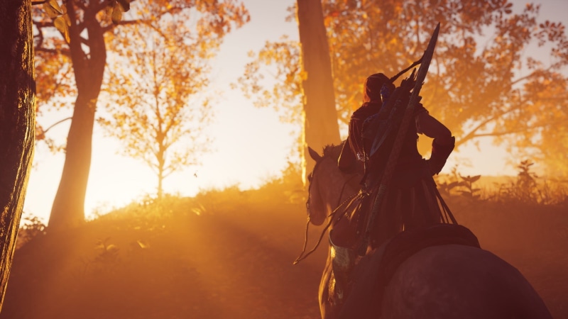 1080P, forest, sunrise, Kassandra, Assassins Creed: Odyssey