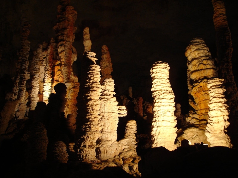 Stalactite, france, rock formation, 1080P, rock - object, illuminated, night, no people, solid, ancient, pattern, travel, architectural column, travel destinations