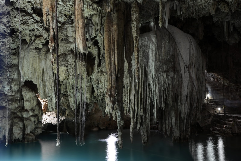 solid, waterfront, cave, geology, yucatan, no people, stalagmite, physical geography, rock - object, 5K, mexico, beauty in nature, stalactites, stalactite