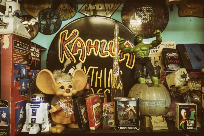 shelve, toy, paper, no people, united states, record store, book, arcade game machine, advertisement, human representation, brochure, assorted, choice