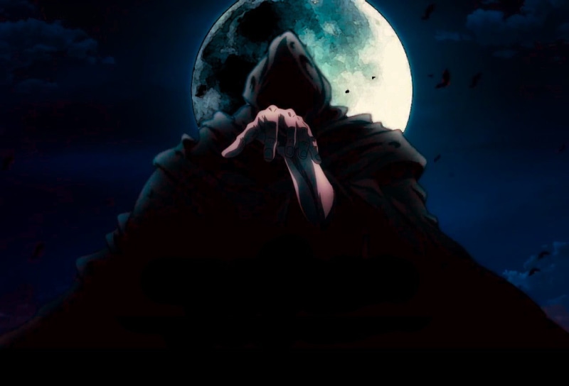 Moon, dark, The Black King, anime, hands, night, Drifters, 720P
