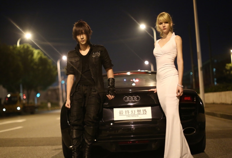 supercar, Lamborghini, king, Cosplay, FF 15, game, FF XV, Lunafreya Nox Fleuret, man, car, city, Final Fantasy XV, Gallardo, Final Fantasy 15, warrior