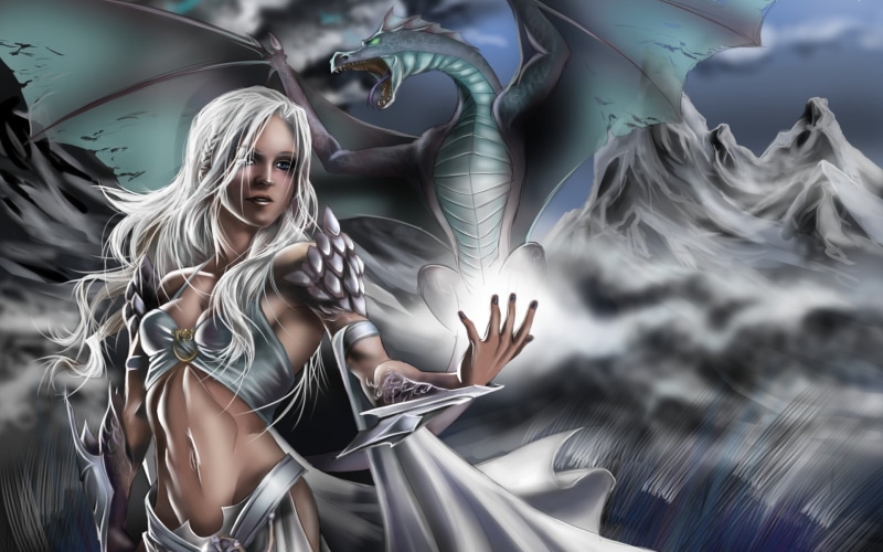 indoors, fantasy art, long hair, one person, young adult, females, adult, 1080P, blond hair, Daenerys Targaryen, Game of Thrones, real people, hair, beauty