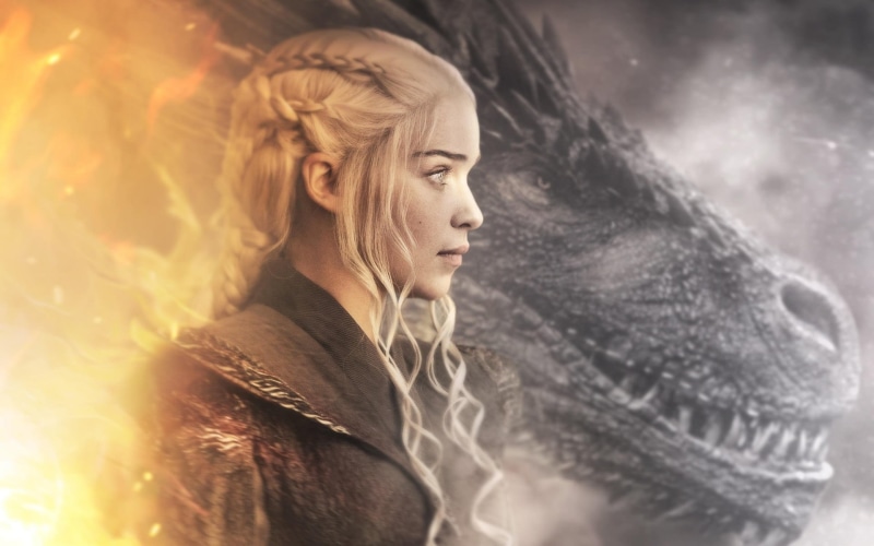 dragon, 1080P, Emilia Clarke, women, artwork, Daenerys Targaryen, Game of Thrones