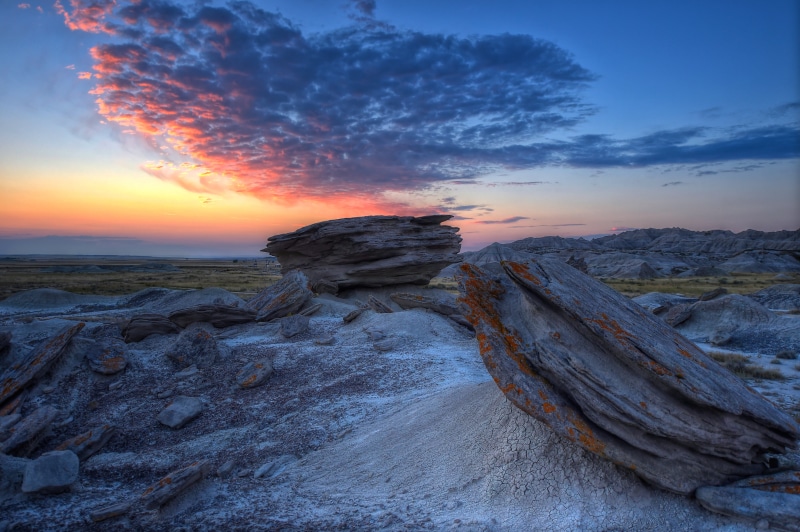Northwestern, nature, dusk, sea, 4K, rock, formations, outdoors, hour, mountain, Toadstool Geologic Park, golden hour, colorful, rock - Object, landscape