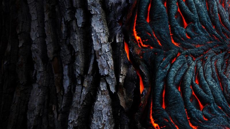 geological phenomenon, darkness, lava, glow, formation, 4K, wave