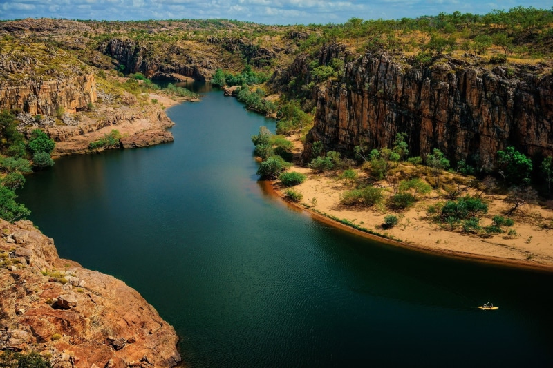 river, landscape, nature, Australia, canoes, 1080P