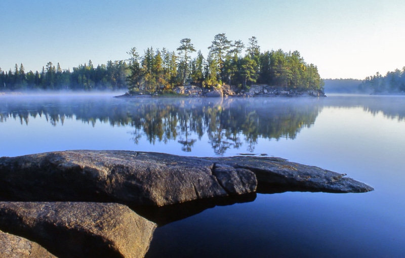forest, body, Light, 720P, f25, tree, mist, scenics, landscape photography, canoe, lake, nature, reflection, top, blue, summer, BRAVO, island  blue, sky
