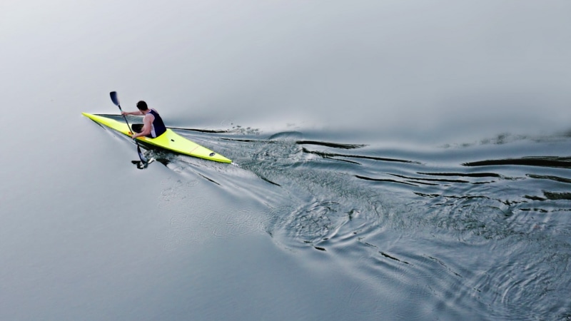 nature, outdoors, water, paddling, men, day, adult, nautical vessel, motion, adventure, holiday, yellow, one person, sport, leisure activity, oar, transportation