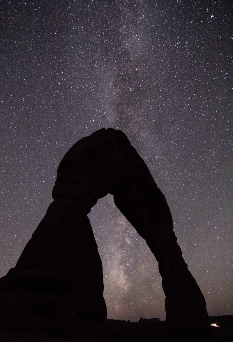 delicate arch, constellation, silhouette, star field, formation, night, national park, arches national park, galaxy, arch, space and astronomy, 4K, rock