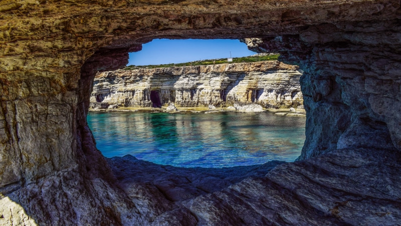sky, beach, cyprus, sea, cape greco, natural arch, water, cavo greco, ayia napa, rock, formation, national park, cavo greko national park, rock formation