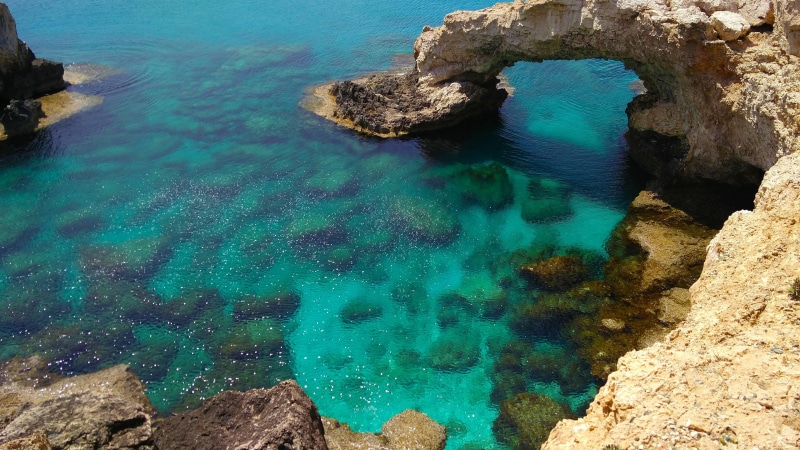 ayia napa, arch, rock, ciprus, stone arch, 4K, coast, national forest park, cape greco