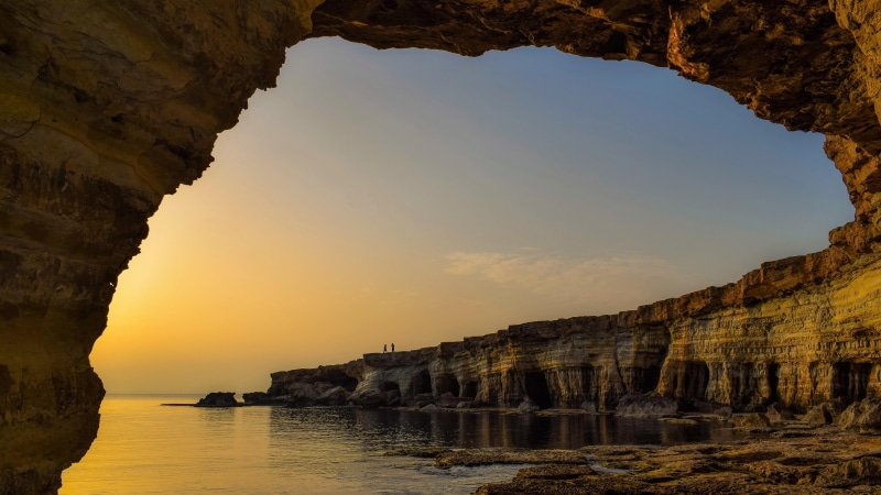 coast, coastline, cape greco, cliff, natural arch, 5K, arch, national park, rock formation, rock, seaside, ayia napa, cavo greko national park, sunrise