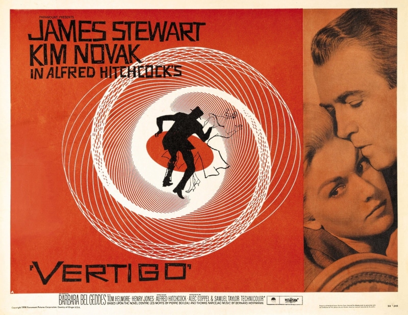 movie poster, 720P, James Stewart, Alfred Hitchcock, Kim Novak, Vertigo, Film posters