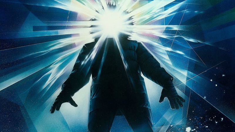 1080P, The Thing, gloves, blue, horror, movies, aliens, cyan, jacket, abstract, movie poster, Film posters, shapes, lines, John Carpenter
