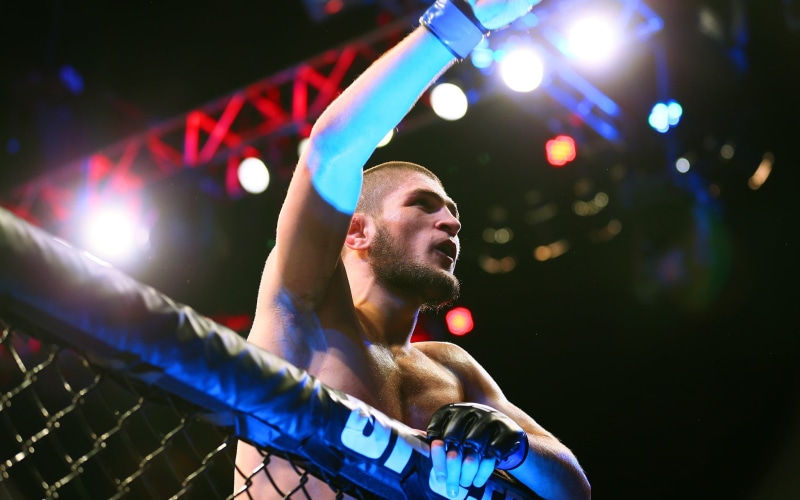 khabib, looking, 1080P, stage - performance space, young men, MMA, popular music concert, night, performance, music, light, real people, Khabib Nurmagomedov