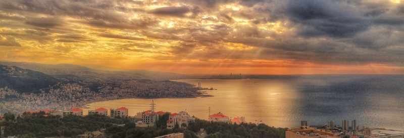lebanon, no people, sea, sky, outdoors, built structure, scenics - nature, building exterior, water, view, sun, sunset, tranquility, cityscape, beauty in nature