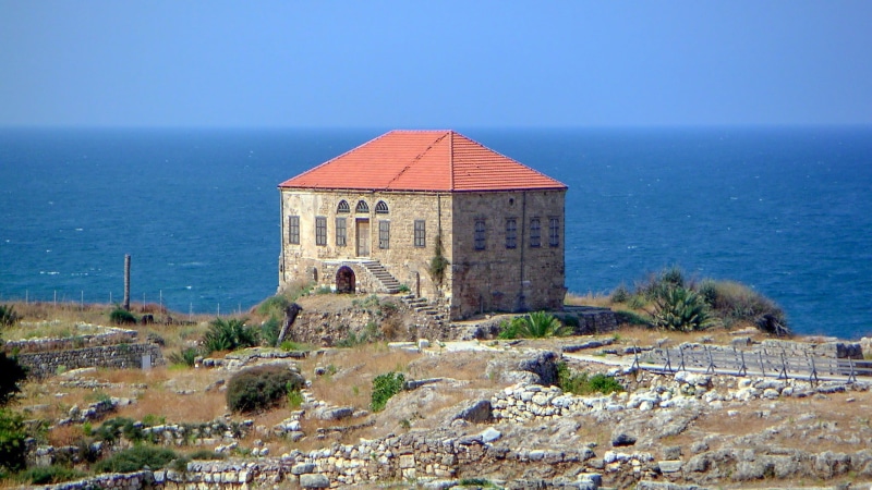 no people, house, scenics - nature, beauty in nature, lebanon, outdoors, land, beach, blue, travel destinations, building, day, building exterior, 2K