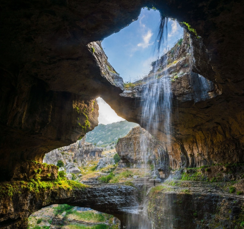 beauty in nature, non-urban scene, cave, geology, 2K, Lebanon, rock formation, day, no people, rock - object, power in nature, solid, flowing water, land