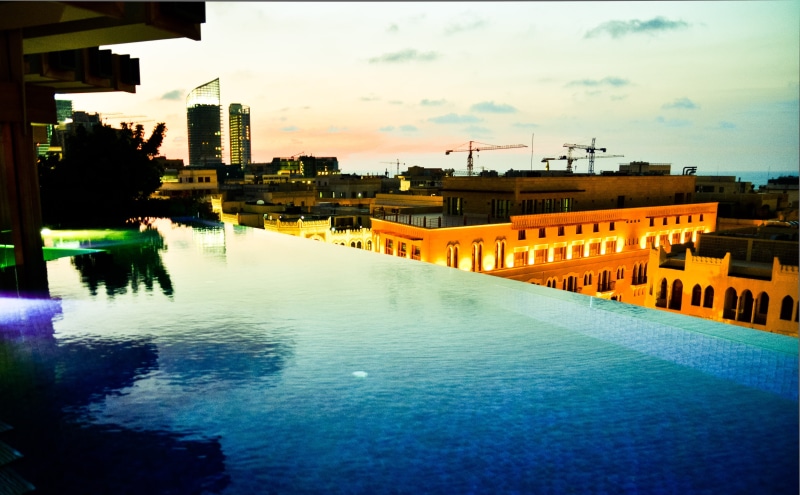 Beirut, swimming pool, 4K, rooftops, city