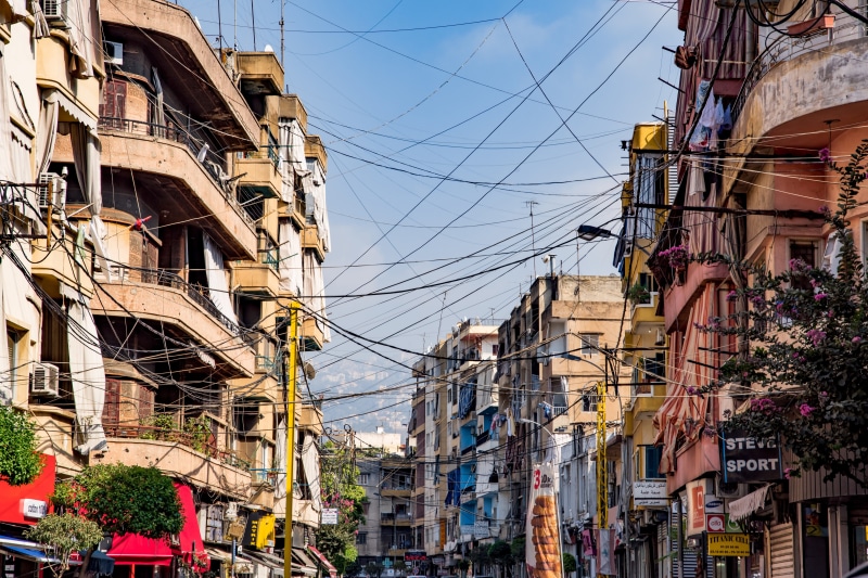 beirut, 5K, no people, sky, street, lebanon, power supply, electricity, day, bourj hammoud, building, plant, cable, residential district, built structure