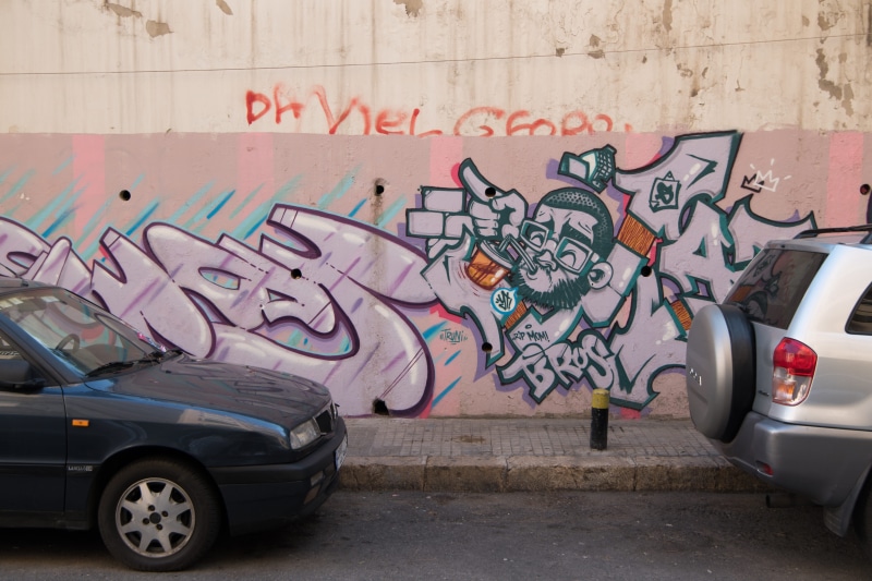 street art, graffiti, art and craft, car, transportation, motor vehicle, text, beard, art, drinking, messy, creativity, spraypaint, lebanon, no people