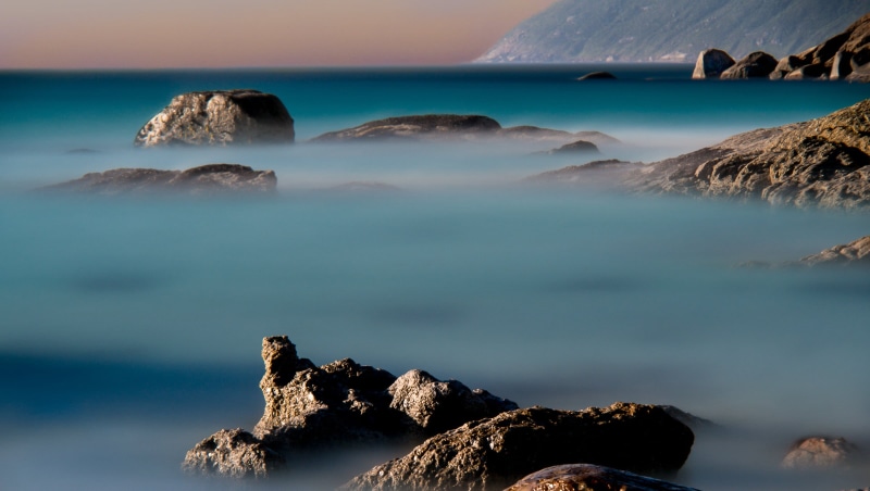 1080P, water, nature, formations, Sea  Waves, evening, blue ocean, sunset, scenics, rock, Long Exposure, coastline, landscape, ocean, ocean water, wizards