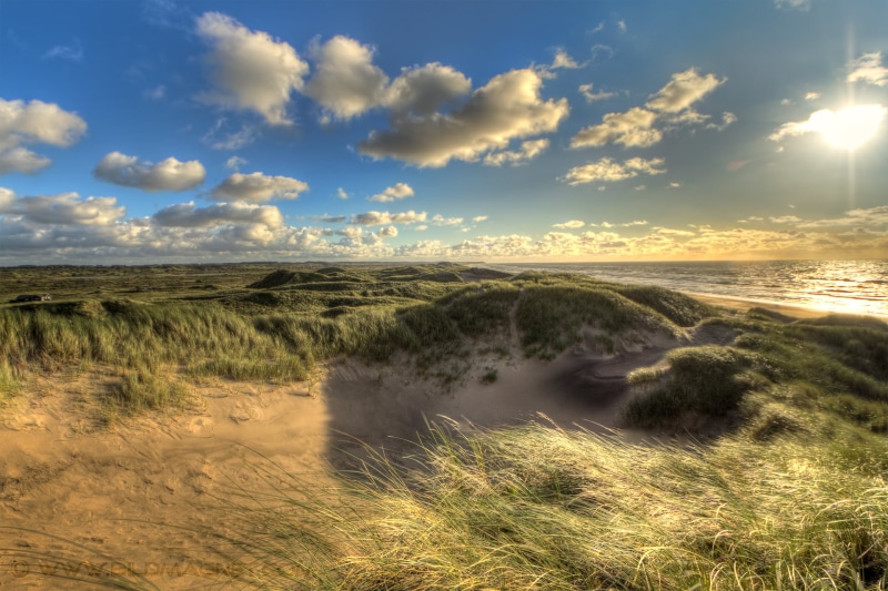 Denmark, HDR, Strand, cloud - Sky, mountain, sky, outdoors, sand dune, summer, covered, scenics, nature, sunset, green, gras, sea coast, Beach, landscape