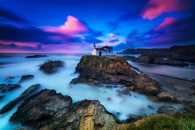 Ermita, formation, exposición, sunset, time lapse photography, beach, on top, time, costa artabra, rock, porto, long exposure, nature, travel, lapse, photography