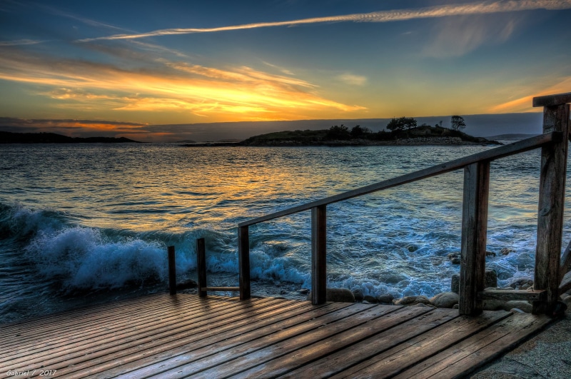 Marín, ES, sea, sunrise, III, Sony RX10, wood - Material, lapse, time lapse photography, photography, Pontevedra, time, Sunset, DSC-RX10, España, de, landscape