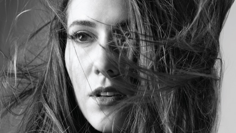 headshot, Mary Elizabeth Winstead, long hair, portrait, adult, crew, hair, hairstyle, wind, shirt, real people, human hair, close-up, women, monochrome