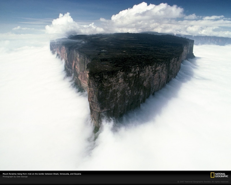 geographic, cliffs, hd, mount, art, landscapes, roraima, x, nature, national, wallpape, Clouds, 720P, venezuela, mountains
