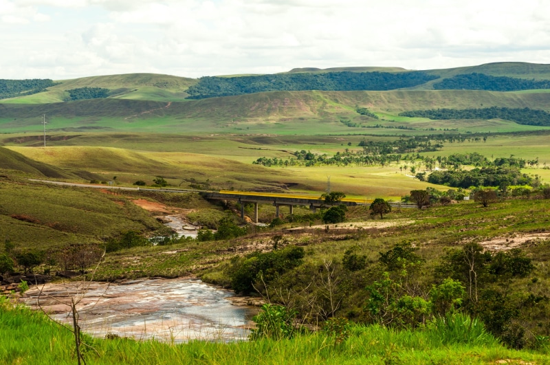 beauty in nature, environment, outdoors, nature, non-urban scene, gran sabana, rolling landscape, tranquility, grass, green color, water, day, cloud - sky