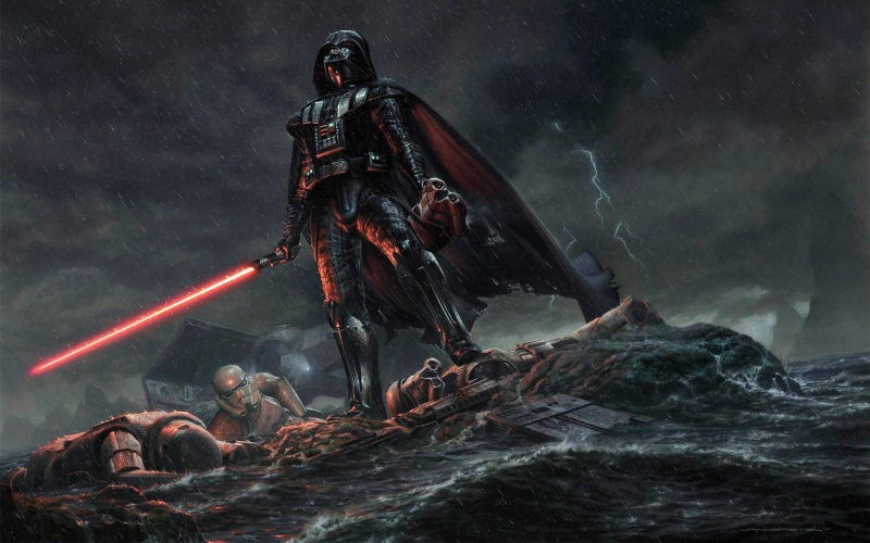 nature, Star Wars, outdoors, sea, fantasy, animal wildlife, rock - object, rock, sky, environment, solid, crustacean, water, Storm Troopers, no people